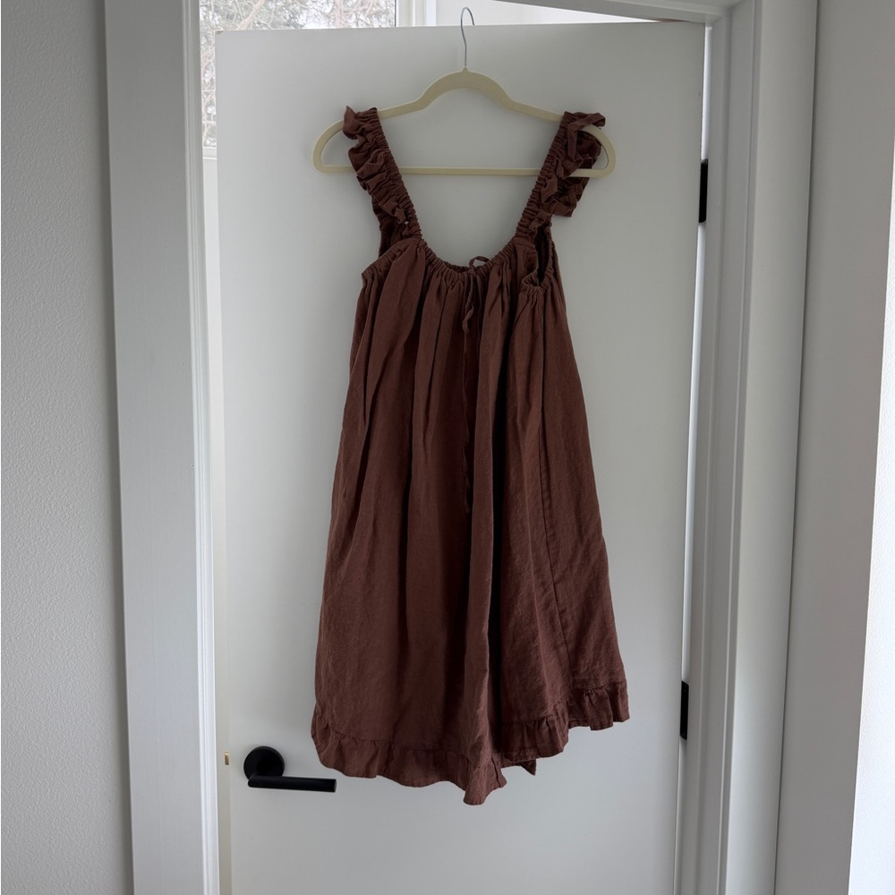 Boheme Goods Ruffle Linen Dress